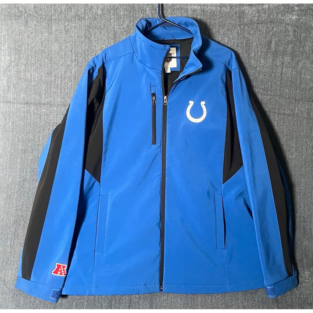 NFL Indianapolis Colts Full Zip Jacket Mens XL Heavyweight Weather Resistant